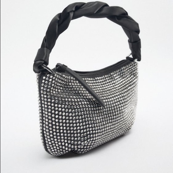 Zara Sparkly Studded Shoulder Bag NWT - Picture 2 of 8